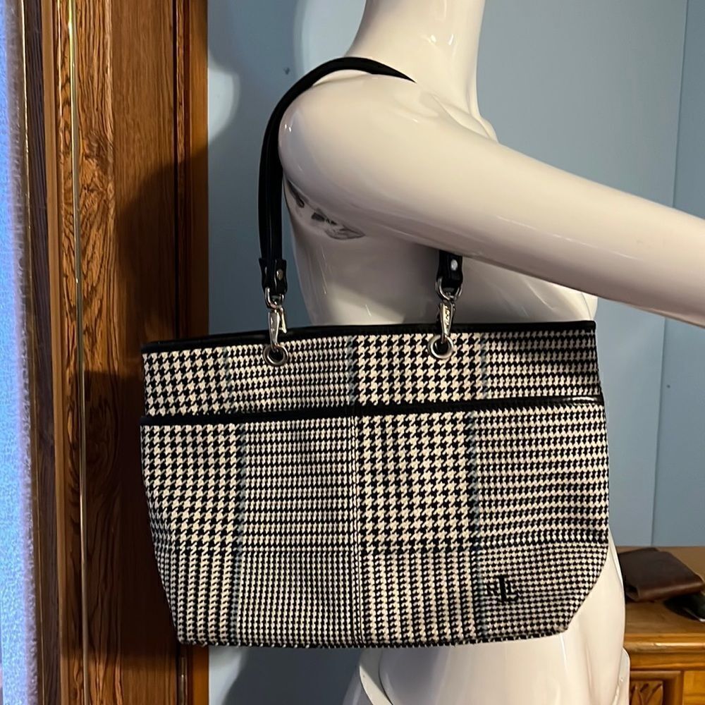 Lauren Ralph Lauren Houndstooth Satchel Bag